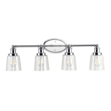 Beverly Iron/Seeded Glass Classic Cottage LED Vanity Light - JONATHAN Y